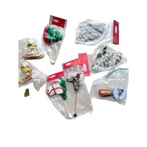 SSCO Vintage Christmas Craft Lot NWT Junk Journal Ornaments Dolls Crafting